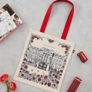 Victoria Eggs Red and Charcoal Royally British Canvas Bag